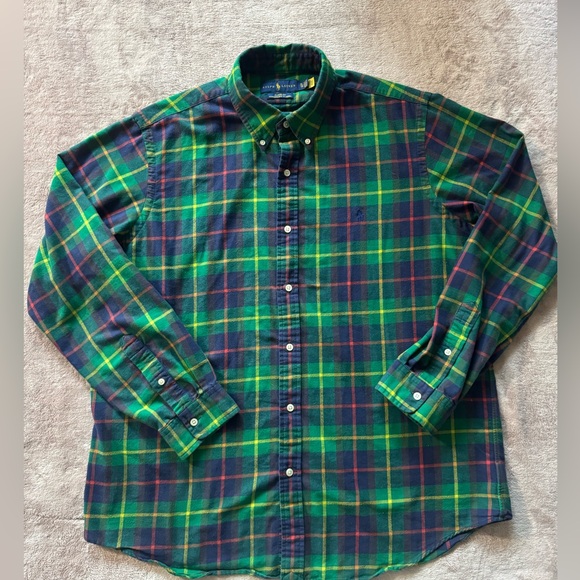 Ralph Lauren Other - Ralph Lauren‎ Men’s Performance Flannel Classic Fit Green Plaid Sz XL